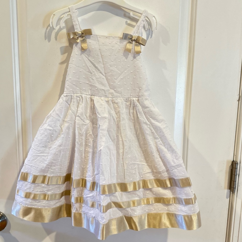 Iris & Ivy Toddler Girls White Embroidered Polka Dot Dress